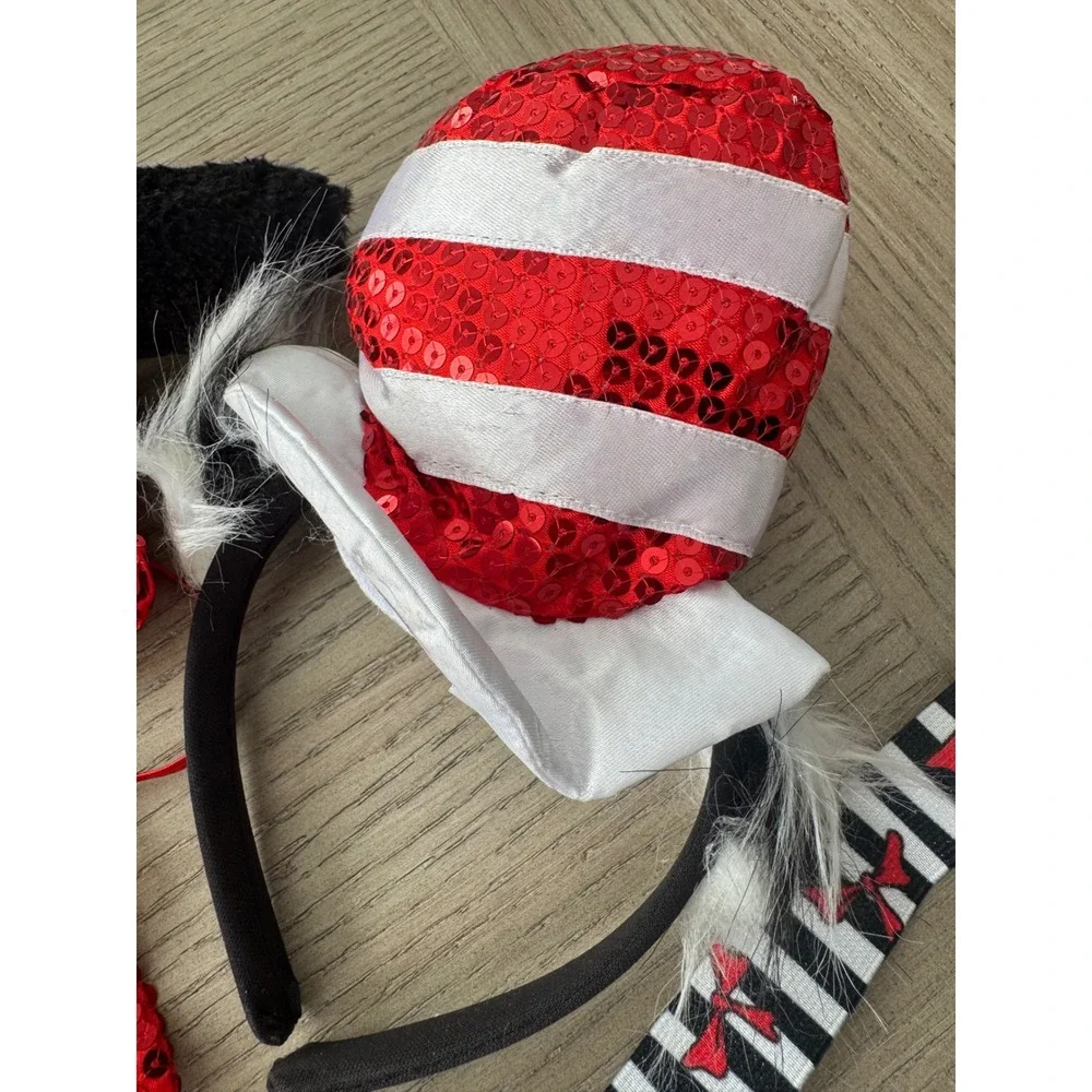 Cat in the Hat Deluxe Costume Kit Bowtie‎ Headband Suspenders